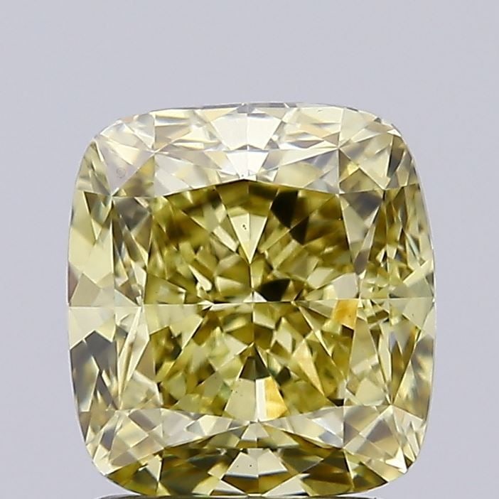 Loose Diamond - CUSHION BRILLIANT 2.25ct Fancy Yellow VS1: Loose Diamond - CUSHION BRILLIANT 2.25ct Fancy Yellow VS1 Source: This is a real non-mined Diamond that has been grown in a lab Shape: CUSHION BRILLIANT Carats: 2.25 Color: Fancy Yellow Certification: