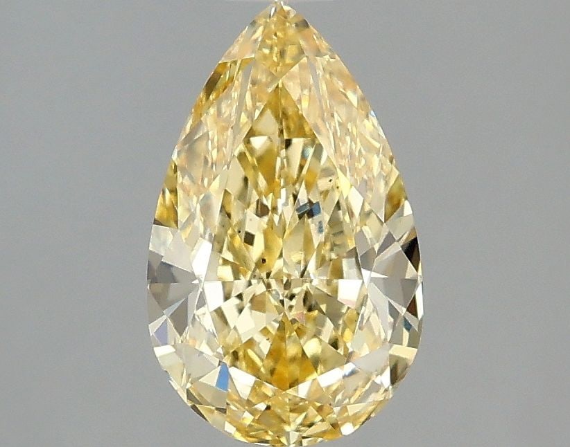 Loose Diamond - PEAR 1.58ct Fancy Intense Yellow VS2: Loose Diamond - PEAR 1.58ct Fancy Intense Yellow VS2 Source: This is a real non-mined Diamond that has been grown in a lab Shape: PEAR Carats: 1.58 Color: Fancy Intense Yellow Certification: IGI Video