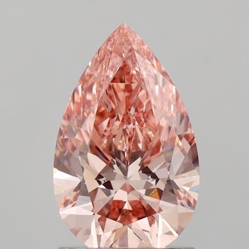 Loose Diamond - PEAR 1.51ct Fancy Vivid Brownish Pink VS1: Loose Diamond - PEAR 1.51ct Fancy Vivid Brownish Pink VS1 Source: This is a real non-mined Diamond that has been grown in a lab Shape: PEAR Carats: 1.51 Color: Fancy Vivid Brownish Pink Certification: