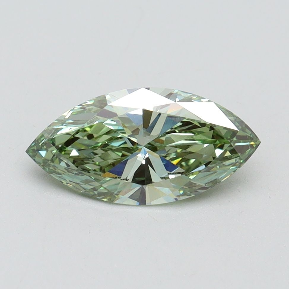 Loose Diamond - MARQUISE 1.0ct Fancy Vivid Green VS1: Loose Diamond - MARQUISE 1.0ct Fancy Vivid Green VS1 Source: This is a real non-mined Diamond that has been grown in a lab Shape: MARQUISE Carats: 1.0 Color: Fancy Vivid Green Certification: IGI Video