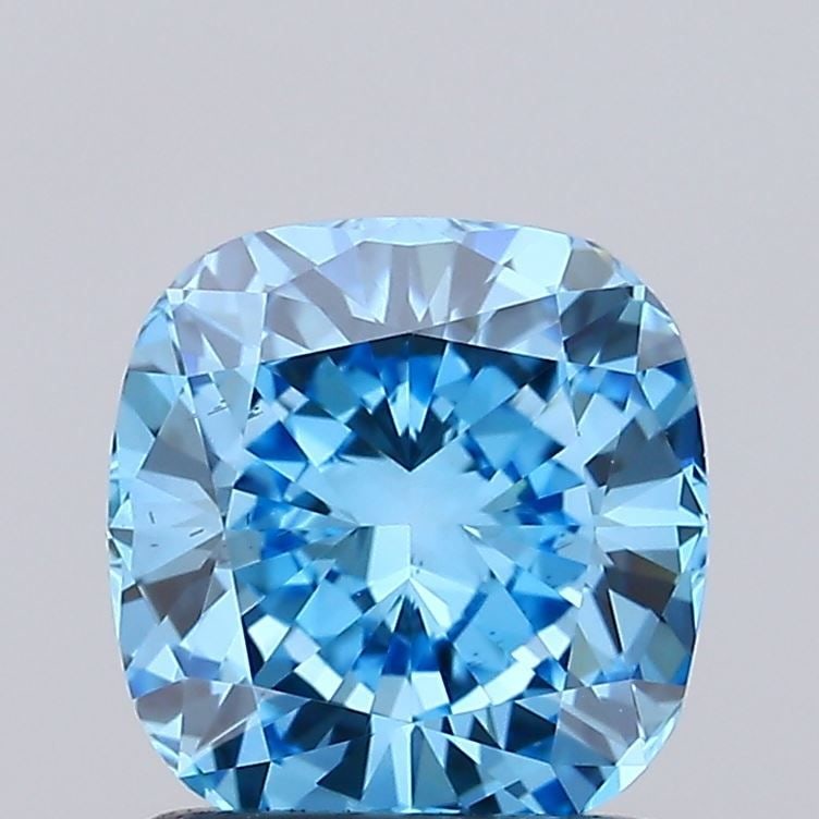Loose Diamond - CUSHION MODIFIED 1.05ct Fancy Vivid Blue VS2: Loose Diamond - CUSHION MODIFIED 1.05ct Fancy Vivid Blue VS2 Source: This is a real non-mined Diamond that has been grown in a lab Shape: CUSHION MODIFIED Carats: 1.05 Color: Fancy Vivid Blue Certific