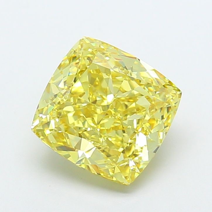 Loose Diamond - CUSHION MODIFIED 4.24ct Fancy Intense Yellow VVS2: Loose Diamond - CUSHION MODIFIED 4.24ct Fancy Intense Yellow VVS2 Source: This is a real non-mined Diamond that has been grown in a lab Shape: CUSHION MODIFIED Carats: 4.24 Color: Fancy Intense Yellow