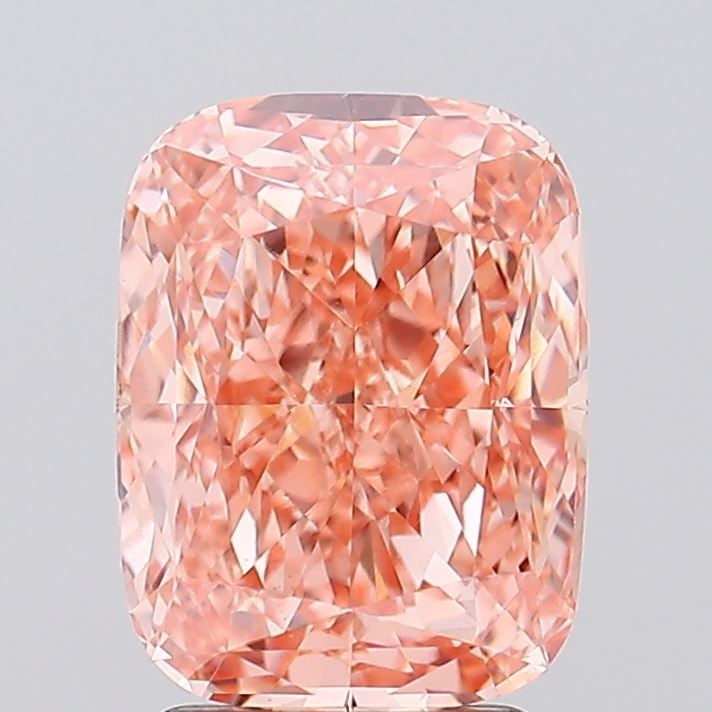 Loose Diamond - CUSHION MODIFIED 3.06ct Fancy Vivid Orangey Pink VVS2: Loose Diamond - CUSHION MODIFIED 3.06ct Fancy Vivid Orangey Pink VVS2 Source: This is a real non-mined Diamond that has been grown in a lab Shape: CUSHION MODIFIED Carats: 3.06 Color: Fancy Vivid Oran