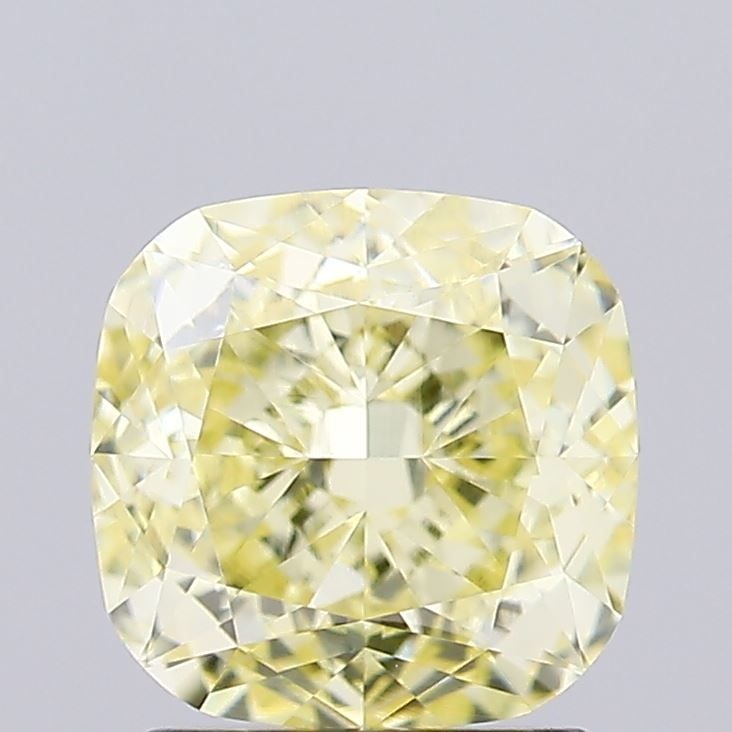 Loose Diamond - CUSHION MODIFIED 2.01ct Fancy Light Yellow VVS2: Loose Diamond - CUSHION MODIFIED 2.01ct Fancy Light Yellow VVS2 Source: This is a real non-mined Diamond that has been grown in a lab Shape: CUSHION MODIFIED Carats: 2.01 Color: Fancy Light Yellow Cer