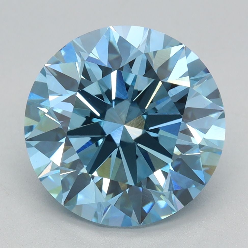 Ideal Loose Diamond - ROUND 3.03ct Fancy Vivid Blue VS1: Ideal Loose Diamond - ROUND 3.03ct Fancy Vivid Blue VS1 Source: This is a real non-mined Diamond that has been grown in a lab Shape: ROUND Carats: 3.03 Color: Fancy Vivid Blue Certification: IGI