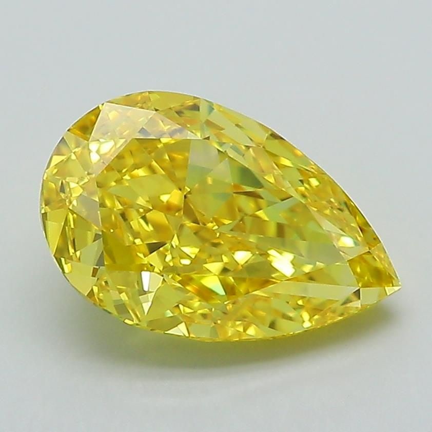 Loose Diamond - PEAR 2.17ct Fancy Vivid Yellow VVS1: Loose Diamond - PEAR 2.17ct Fancy Vivid Yellow VVS1 Source: This is a real non-mined Diamond that has been grown in a lab Shape: PEAR Carats: 2.17 Color: Fancy Vivid Yellow Certification: IGI Video: