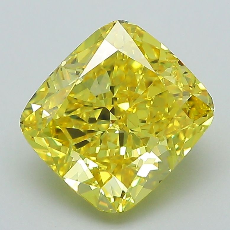 Loose Diamond - CUSHION MODIFIED 2.64ct Fancy Vivid Yellow VVS2: Loose Diamond - CUSHION MODIFIED 2.64ct Fancy Vivid Yellow VVS2 Source: This is a real non-mined Diamond that has been grown in a lab Shape: CUSHION MODIFIED Carats: 2.64 Color: Fancy Vivid Yellow Cer