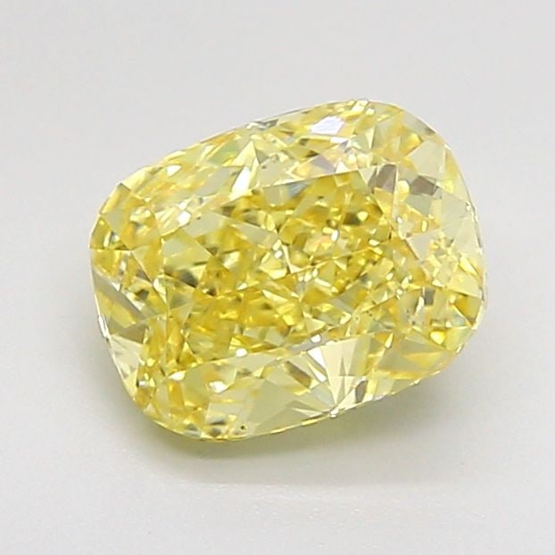 Loose Diamond - CUSHION MODIFIED 1.41ct Fancy Intense Yellow VVS2: Loose Diamond - CUSHION MODIFIED 1.41ct Fancy Intense Yellow VVS2 Source: This is a real non-mined Diamond that has been grown in a lab Shape: CUSHION MODIFIED Carats: 1.41 Color: Fancy Intense Yellow