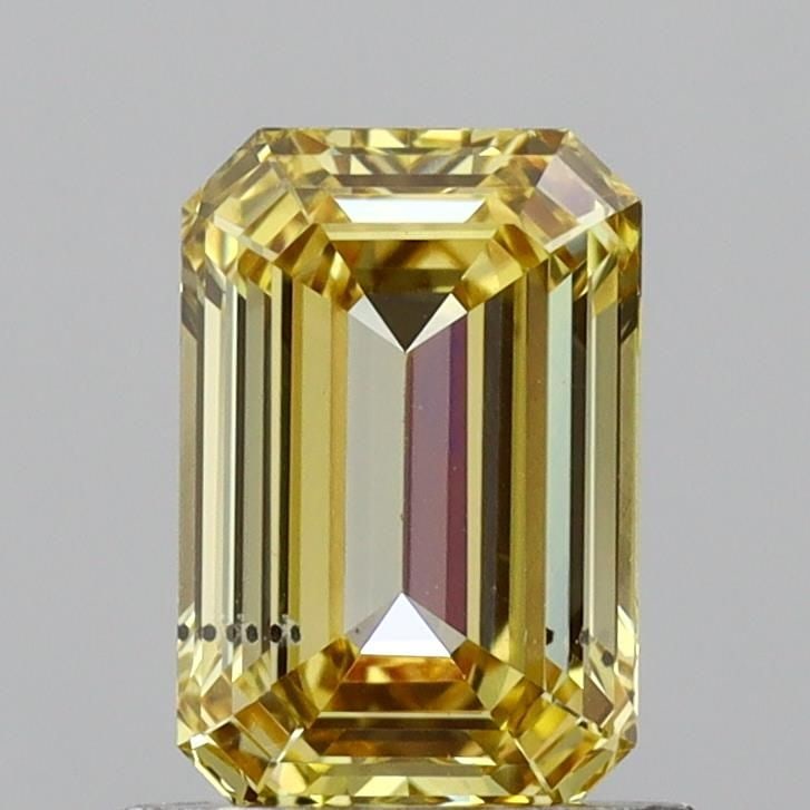 Loose Diamond - EMERALD 1.0ct Fancy Vivid Yellow SI1: Loose Diamond - EMERALD 1.0ct Fancy Vivid Yellow SI1 Source: This is a real non-mined Diamond that has been grown in a lab Shape: EMERALD Carats: 1.0 Color: Fancy Vivid Yellow Certification: NONE Vide