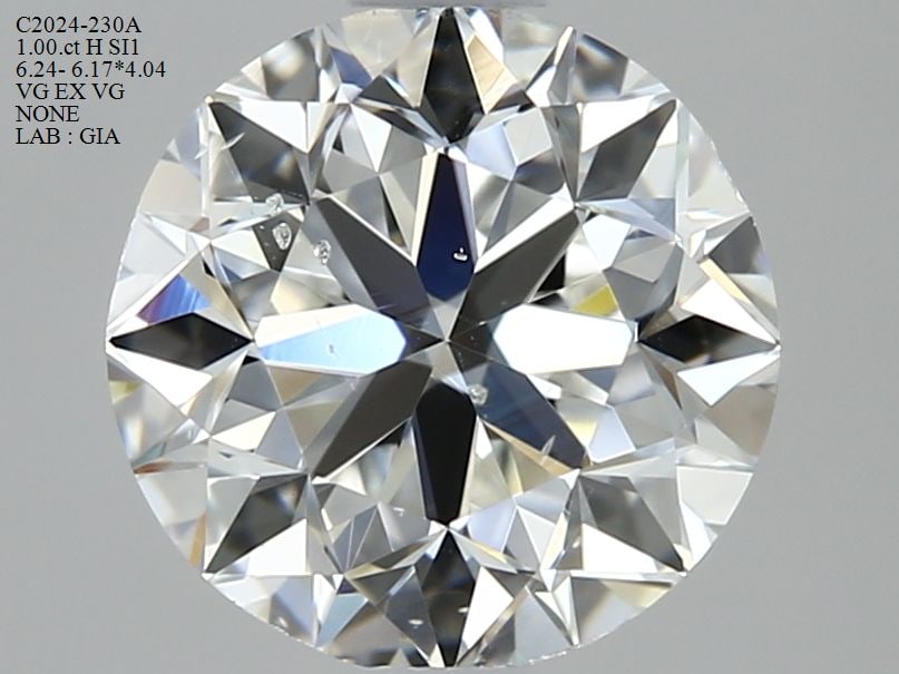 Loose Diamond - ROUND 1.0ct H SI1: Loose Diamond - ROUND 1.0ct H SI1 Source: Natural Shape: ROUND Carats: 1.0 Color: H Clarity: SI1 Certification: GIA Video: