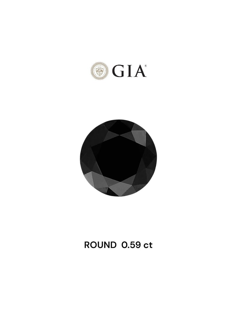 Loose Diamond - ROUND 0.59ct Fancy Black VVS2: Loose Diamond - ROUND 0.59ct Fancy Black VVS2 Source: Natural Shape: ROUND Carats: 0.59 Color: Fancy Black Certification: GIA Video:
