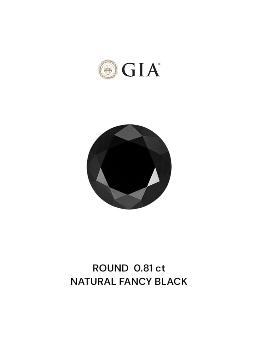 Loose Diamond - ROUND 0.81ct Fancy Black VVS2: Loose Diamond - ROUND 0.81ct Fancy Black VVS2 Source: Natural Shape: ROUND Carats: 0.81 Color: Fancy Black Certification: GIA Video: