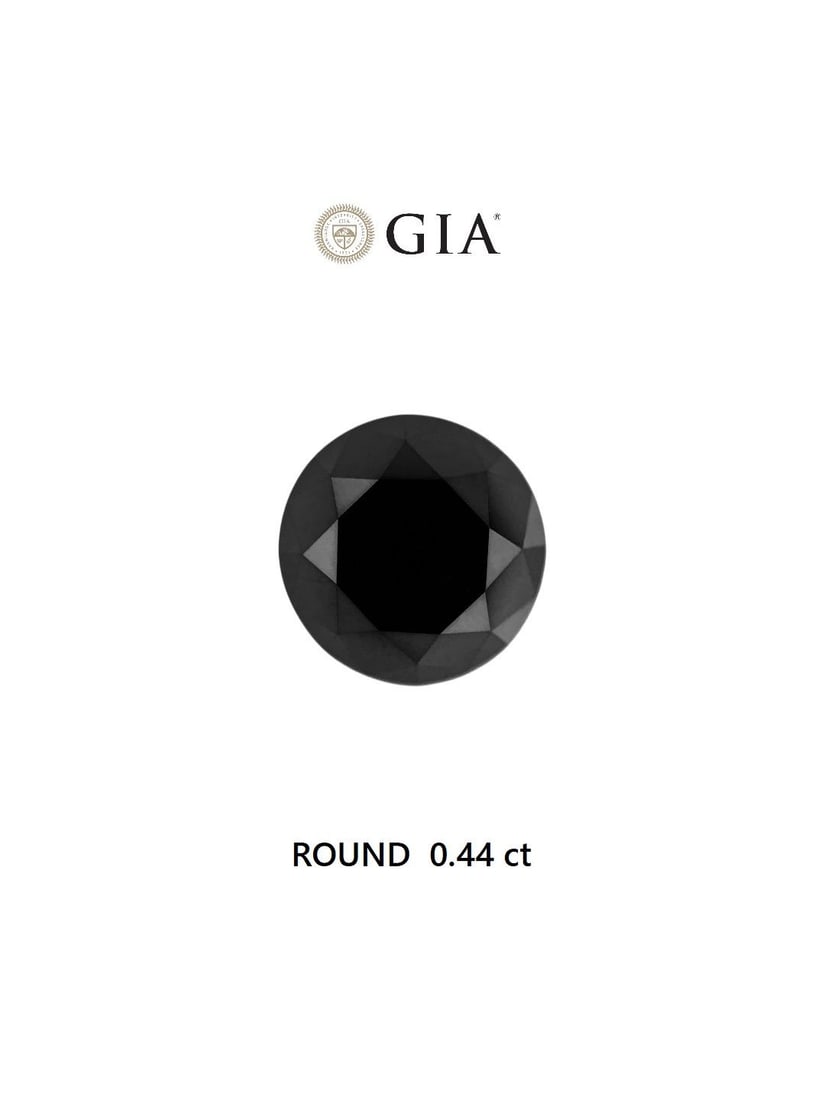 Loose Diamond - ROUND 0.44ct Fancy Black VVS2: Loose Diamond - ROUND 0.44ct Fancy Black VVS2 Source: Natural Shape: ROUND Carats: 0.44 Color: Fancy Black Certification: GIA Video:
