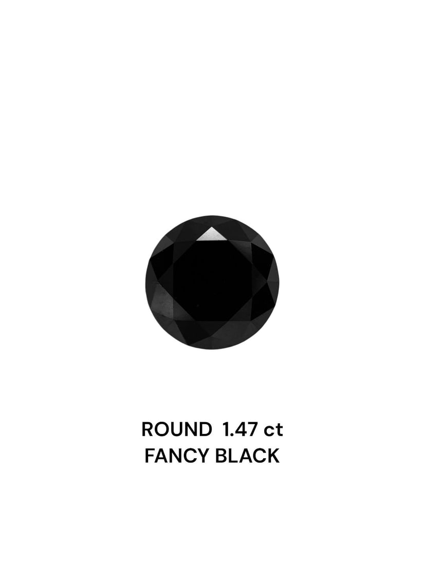Loose Diamond - ROUND 1.47ct Black: Loose Diamond - ROUND 1.47ct Black Source: Natural Shape: ROUND Carats: 1.47 Color: Black Certification: IGI Video: