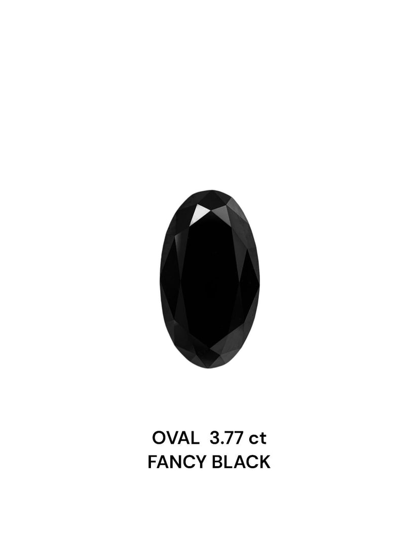 Loose Diamond - OVAL 3.77ct Black: Loose Diamond - OVAL 3.77ct Black Source: Natural Shape: OVAL Carats: 3.77 Color: Black Certification: IGI Video: