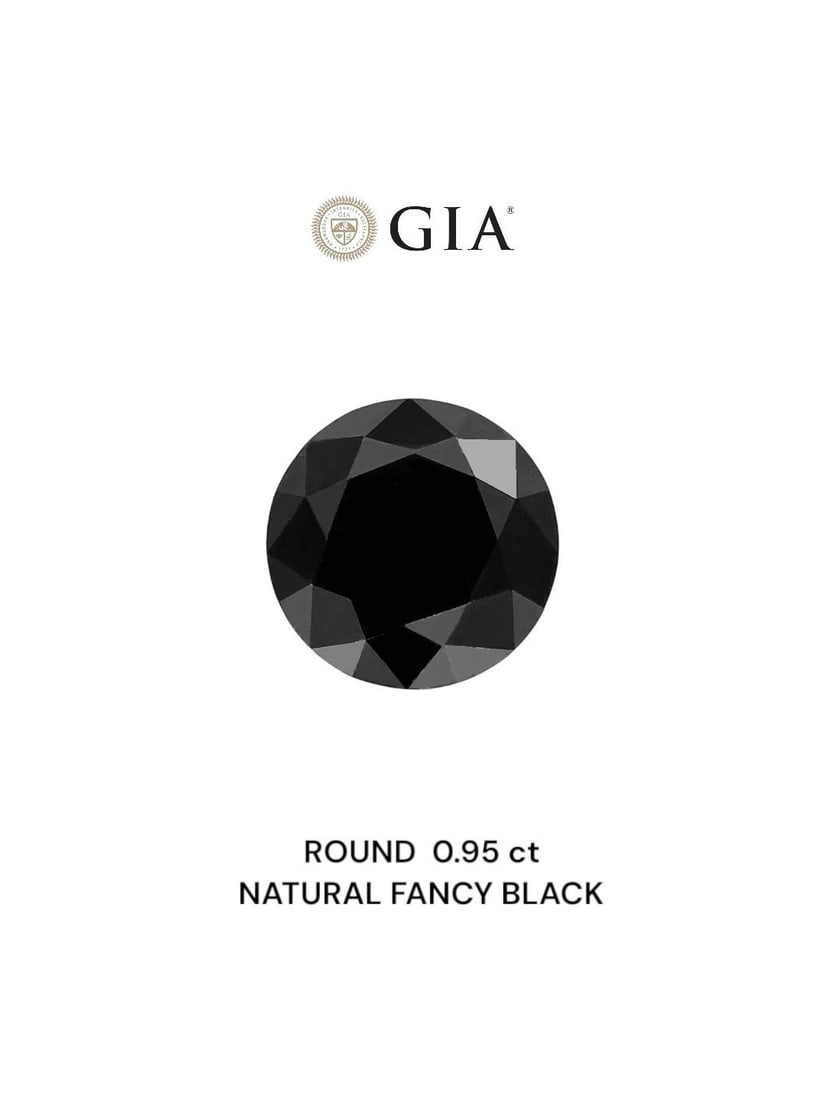 Loose Diamond - ROUND 0.95ct Fancy Black VVS2: Loose Diamond - ROUND 0.95ct Fancy Black VVS2 Source: Natural Shape: ROUND Carats: 0.95 Color: Fancy Black Certification: GIA Video:
