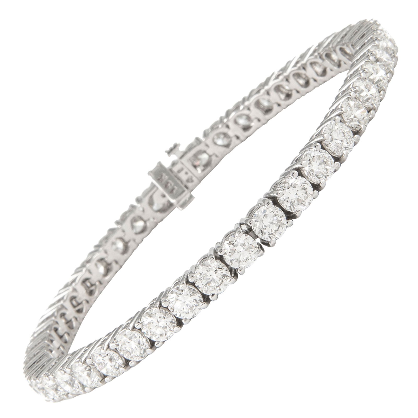 12.78ct Diamond Tennis Bracelet 18k White Gold (1 of 4)