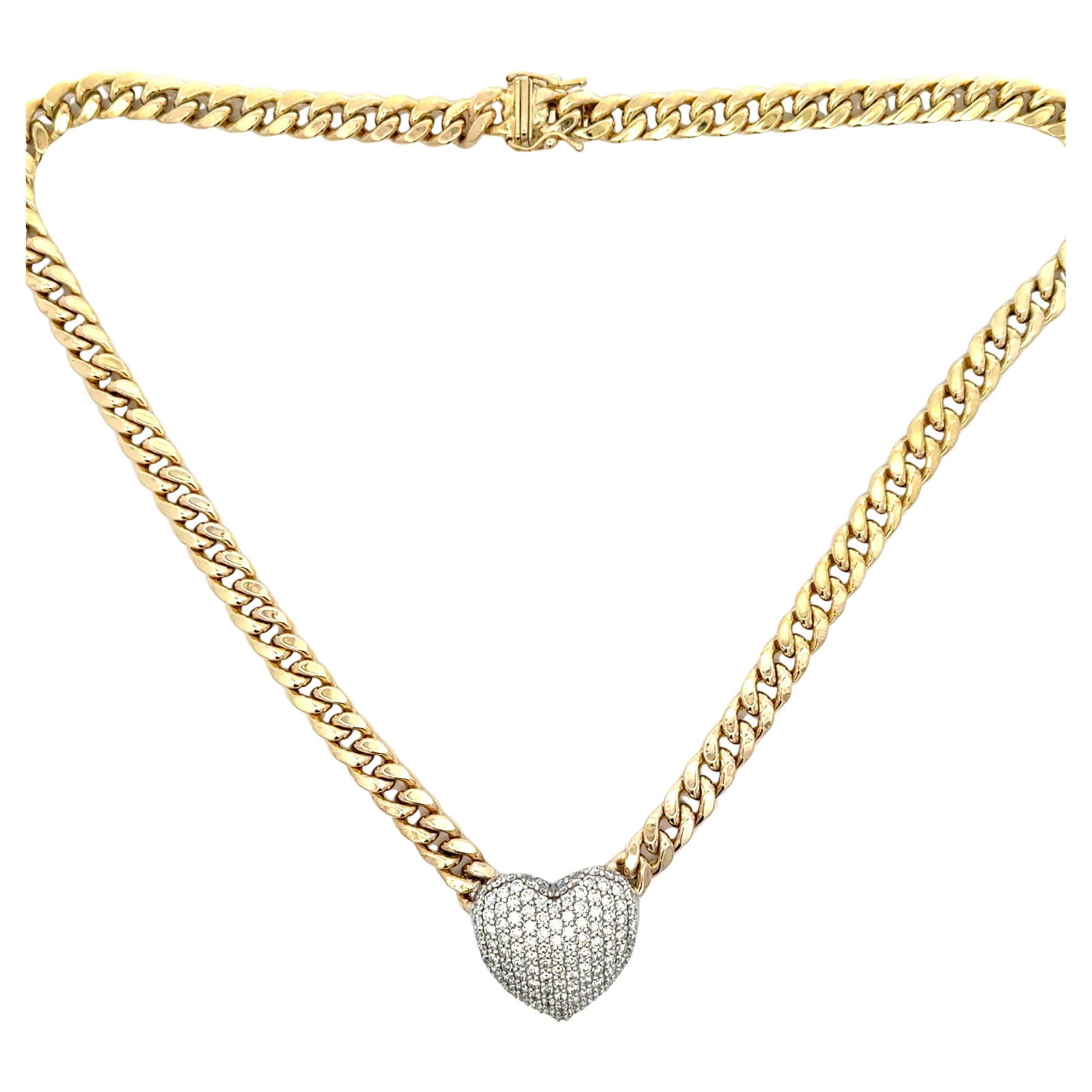 Harbor Diamonds 14K White Gold Puffed Heart Necklace with 2.49CT Diamonds: Harbor Diamonds 14K White Gold Puffed Heart Necklace with 2.49CT Diamonds This exquisite piece features a fashionable puffed heart pendant adorned with 117 round-cut diamonds, totaling 2.49 carats,