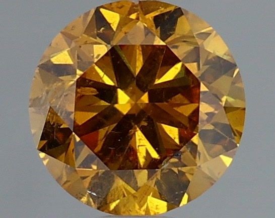 Loose Diamond - ROUND 1.0ct Fancy Deep Orange Yellow I2 (1 of 1)