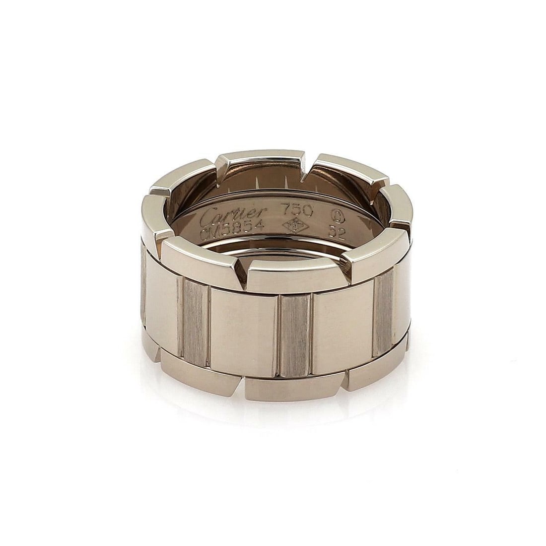 Cartier Tank Francaise 18k White Gold Band Ring EU 52 US 6: Cartier Tank Francaise 18k White Gold Band Ring EU 52 US 6 Presenting an exquisite Cartier band ring from the iconic Tank Francaise collection. This authentic piece is masterfully crafted from 18k whi