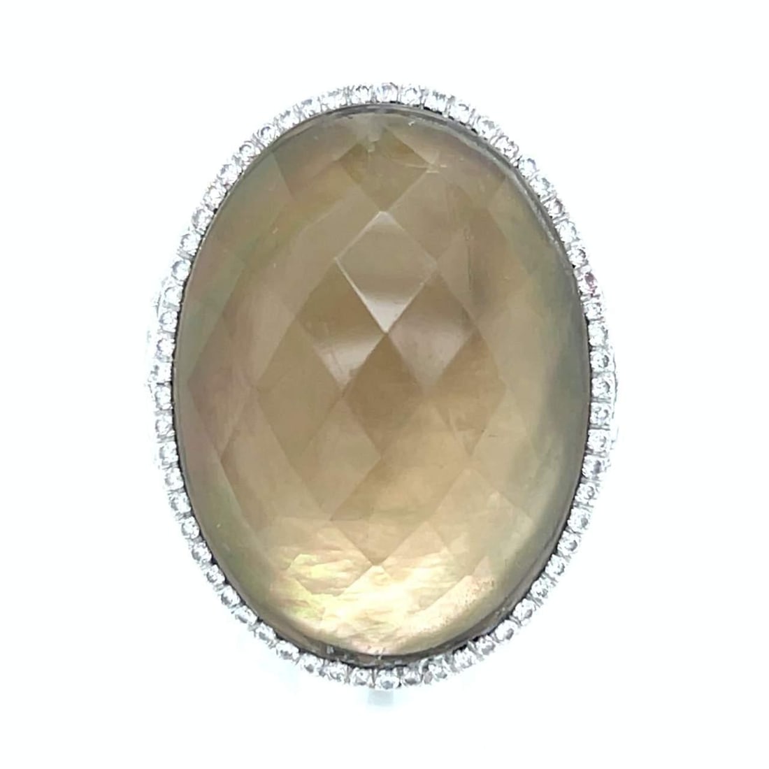 18K White Gold Diamond Cocktail Ring with Semi-Precious Stone (1 of 5)