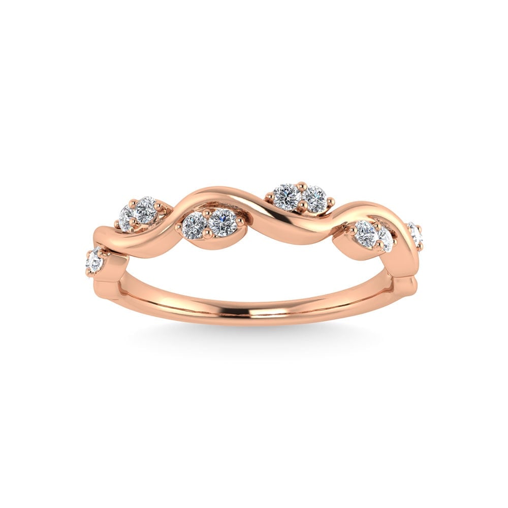 Diamond 1/6 Ct.Tw. Stack Band in 14K Rose Gold: Diamond 1/6 Ct.Tw. Stack Band in 14K Rose Gold 14k Rose Gold Stone Color: G-h Stone Clarity: I1 This item may take 2-5 weeks for shipping. The Diamond Depot Guarantee: All items in this auction are gu