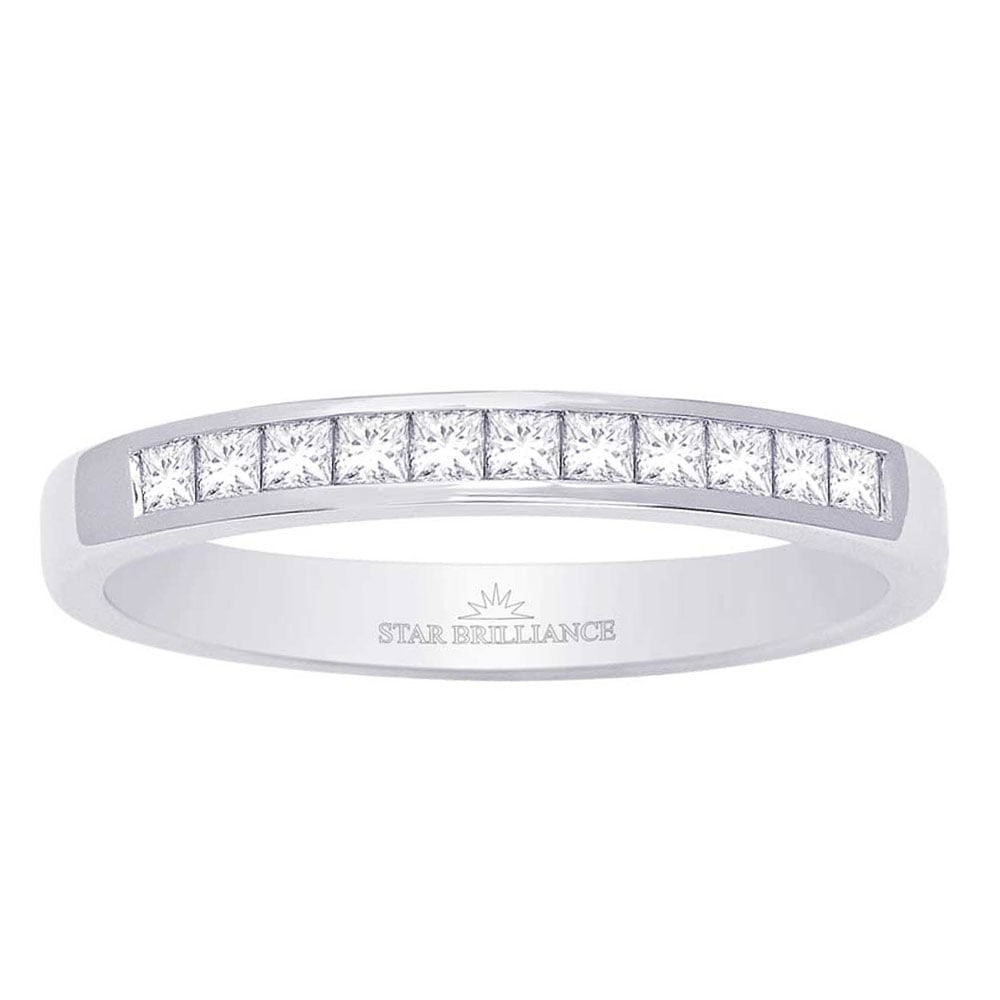 14K White Gold 1/2 Ct.Tw. Diamond Ladies Machine Band: 14K White Gold 1/2 Ct.Tw. Diamond Ladies Machine Band A Simple And Sophisticated Band Crafted In 14K And Set With Diamonds. This Wedding Ring Band Is A Thoughtful Symbol Of Your Marriage Commitment. .