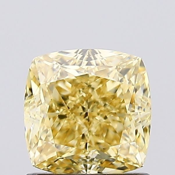 Loose Diamond - CUSHION MODIFIED 1.04ct Fancy Intense Yellow VVS1: Loose Diamond - CUSHION MODIFIED 1.04ct Fancy Intense Yellow VVS1 Source: This is a real non-mined Diamond that has been grown in a lab Shape: CUSHION MODIFIED Carats: 1.04 Color: Fancy Intense Yellow