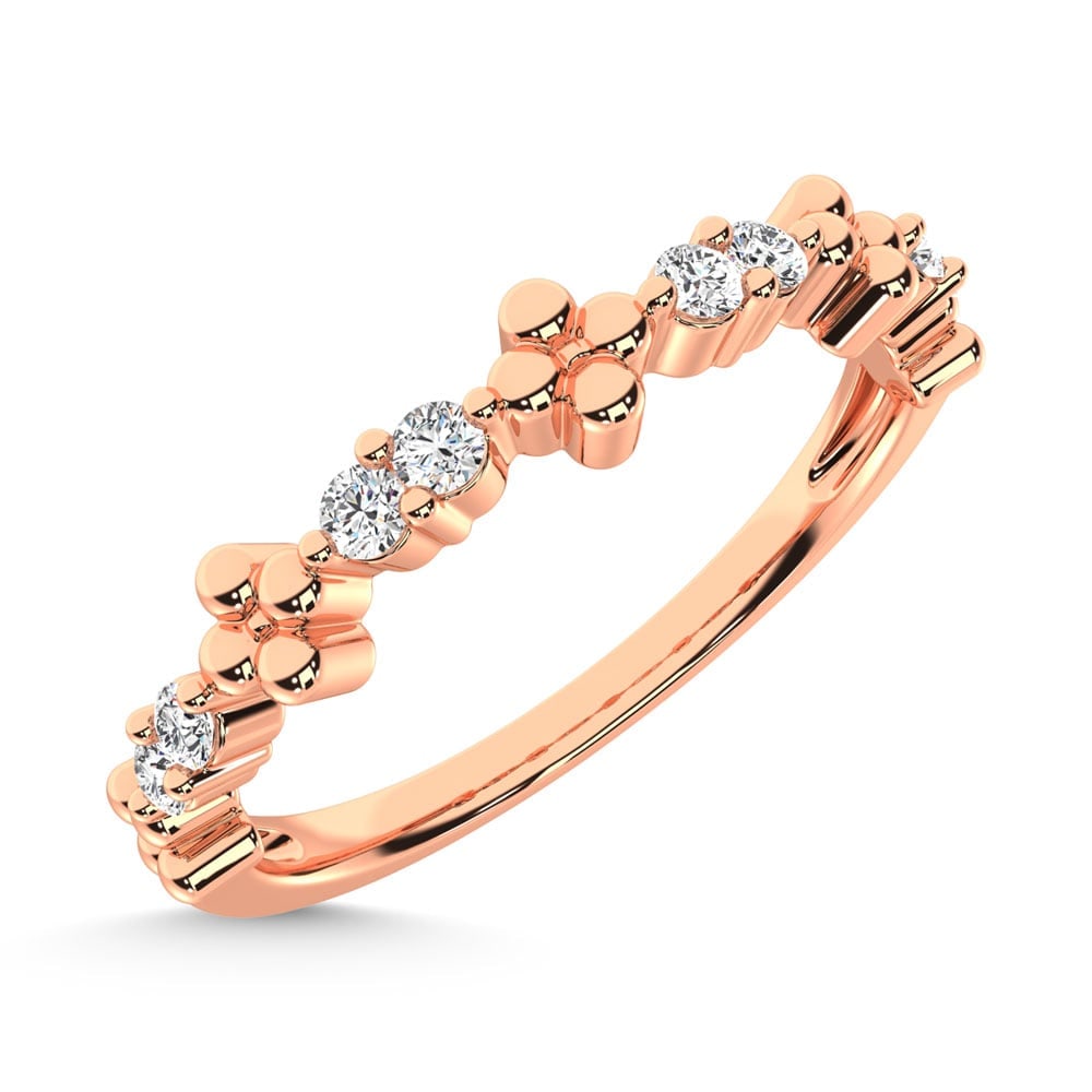 14K Rose Gold Diamond 1/6 Ct.Tw. Stackable Ring - 3