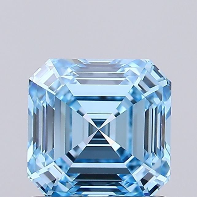 Loose Diamond - ASSCHER 1.06ct Fancy Vivid Blue VVS2: Loose Diamond - ASSCHER 1.06ct Fancy Vivid Blue VVS2 Source: This is a real non-mined Diamond that has been grown in a lab Shape: ASSCHER Carats: 1.06 Color: Fancy Vivid Blue Certification: IGI Video: