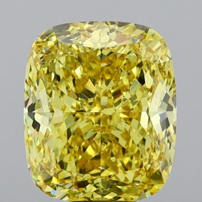 Loose Diamond - CUSHION MODIFIED 9.02ct Fancy Vivid Yellow VS1: Loose Diamond - CUSHION MODIFIED 9.02ct Fancy Vivid Yellow VS1 Source: This is a real non-mined Diamond that has been grown in a lab Shape: CUSHION MODIFIED Carats: 9.02 Color: Fancy Vivid Yellow Cert