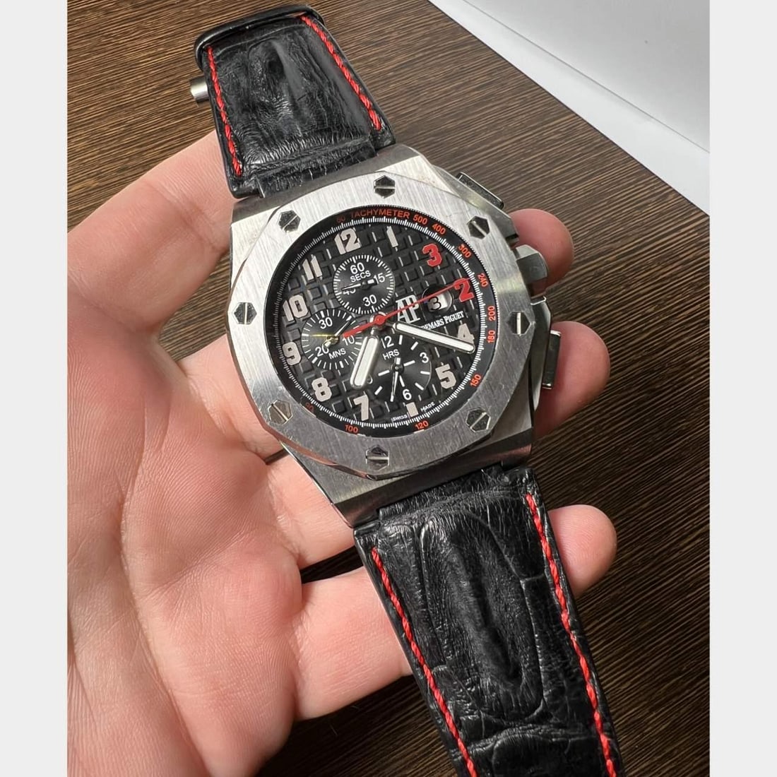 Audemars Piguet Limited Edition Shaq Chronograph 48mm Stainless Steel Watch: Audemars Piguet Limited Edition Shaq Chronograph 48mm Stainless Steel Watch This Audemars Piguet Limited Edition Shaq Chronograph Watch is a stunning timepiece crafted from stainless steel. It feature