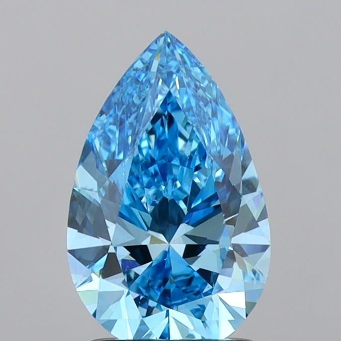 Loose Diamond - PEAR 1.5ct Fancy Vivid Blue VVS2: Loose Diamond - PEAR 1.5ct Fancy Vivid Blue VVS2 Source: This is a real non-mined Diamond that has been grown in a lab Shape: PEAR Carats: 1.5 Color: Fancy Vivid Blue Certification: IGI Video: