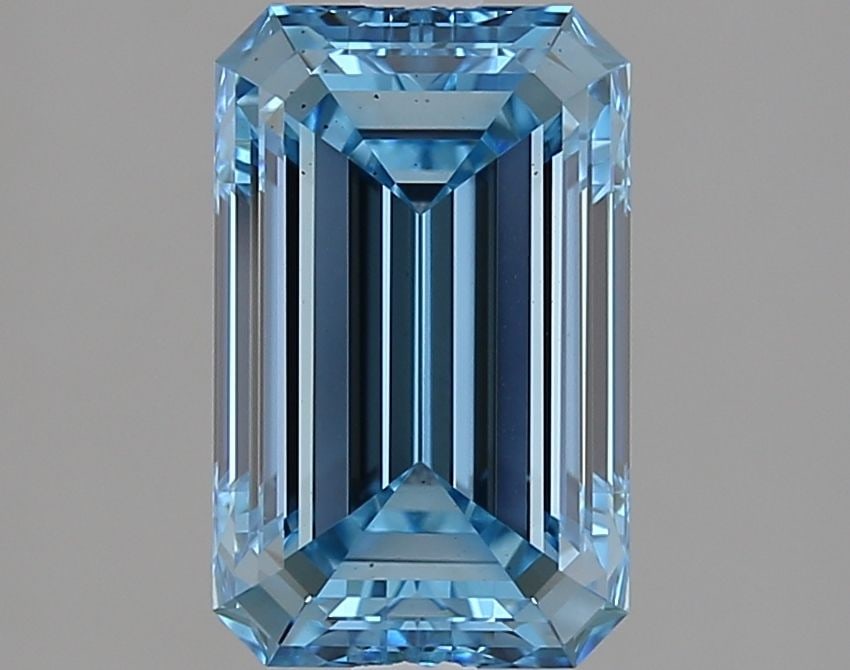 Loose Diamond - EMERALD 2.11ct Fancy Intense Blue VS2: Loose Diamond - EMERALD 2.11ct Fancy Intense Blue VS2 Source: This is a real non-mined Diamond that has been grown in a lab Shape: EMERALD Carats: 2.11 Color: Fancy Intense Blue Certification: IGI Vid