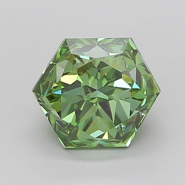 Loose Diamond - HEXAGONAL 1.5ct Fancy Vivid Green VS1: Loose Diamond - HEXAGONAL 1.5ct Fancy Vivid Green VS1 Source: This is a real non-mined Diamond that has been grown in a lab Shape: HEXAGONAL Carats: 1.5 Color: Fancy Vivid Green Certification: IGI Vid