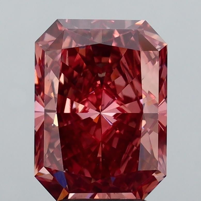 Loose Diamond - RADIANT 3.71ct Fancy Vivid Brownish Pink VS1 (1 of 1)