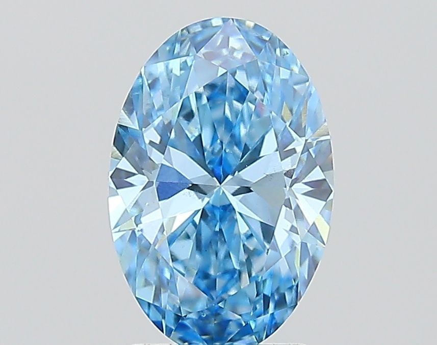 Loose Diamond - OVAL 1.99ct Fancy Vivid Blue VS2: Loose Diamond - OVAL 1.99ct Fancy Vivid Blue VS2 Source: This is a real non-mined Diamond that has been grown in a lab Shape: OVAL Carats: 1.99 Color: Fancy Vivid Blue Certification: IGI Video: