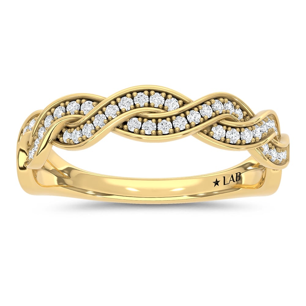 14K Yellow Gold 1/5 Ct.Tw. Lab Grown Diamond Fashion Band: 14K Yellow Gold 1/5 Ct.Tw. Lab Grown Diamond Fashion Band Add subtle sparkle to your everyday style with this 14K Yellow gold fashion band, featuring 1/5 carat total weight of brilliant lab-grown diam