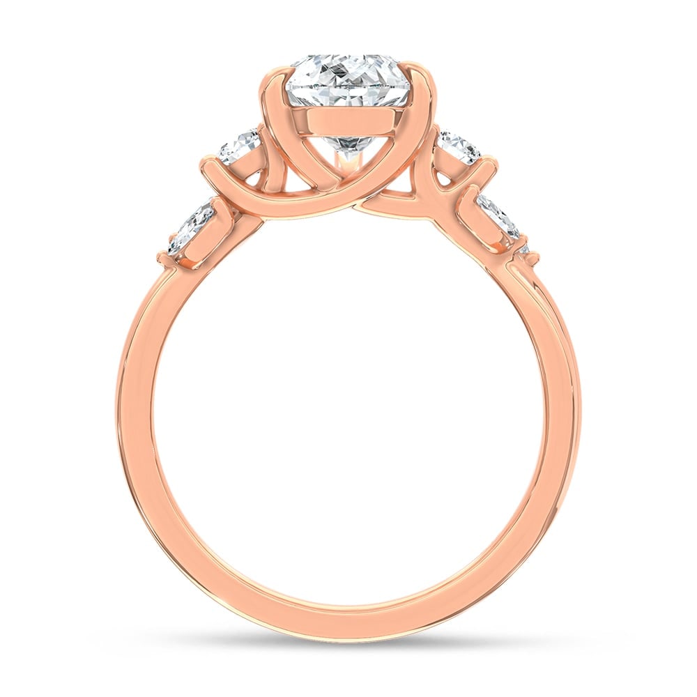 14K Rose Gold 2 1/3 Ct.Tw. Lab Grown Diamond Pear Shape Engagement Ring (IGI Certified Center 2ct - 4
