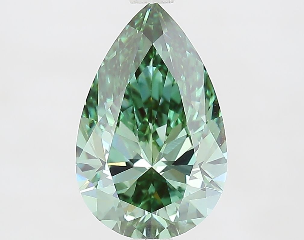 Loose Diamond - PEAR 2.53ct Fancy Vivid Green VVS2: Loose Diamond - PEAR 2.53ct Fancy Vivid Green VVS2 Source: This is a real non-mined Diamond that has been grown in a lab Shape: PEAR Carats: 2.53 Color: Fancy Vivid Green Certification: IGI Video: