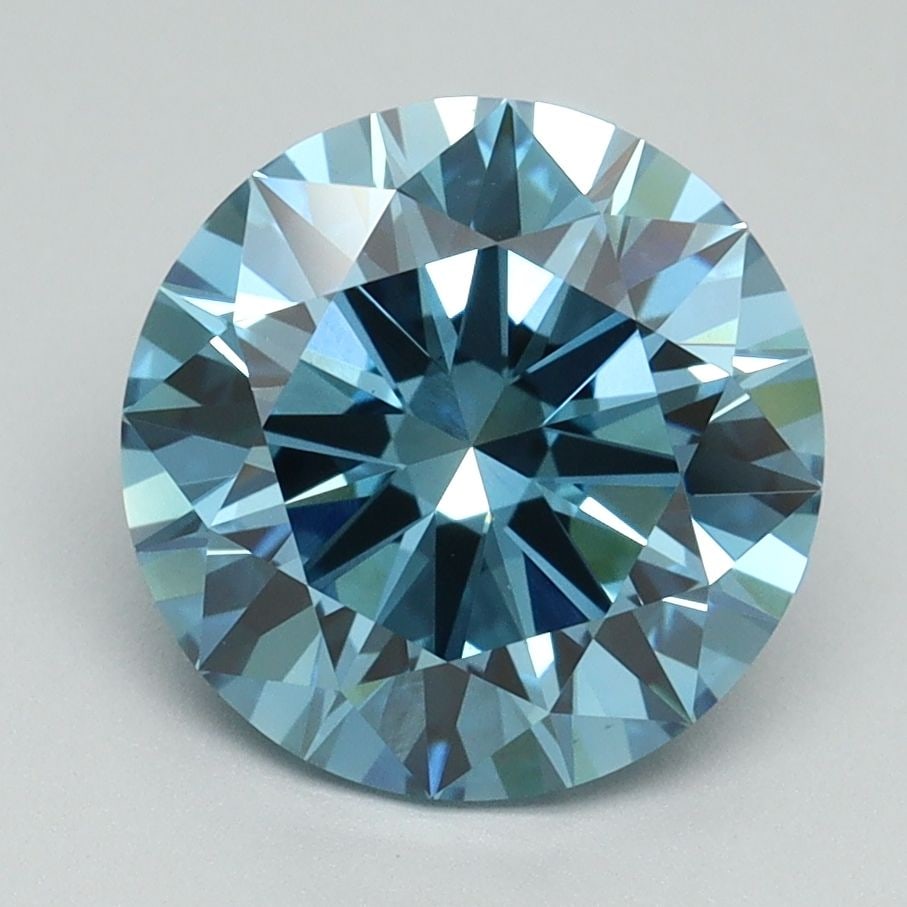 Ideal Loose Diamond - ROUND 3.02ct Fancy Vivid Blue VS1: Ideal Loose Diamond - ROUND 3.02ct Fancy Vivid Blue VS1 Source: This is a real non-mined Diamond that has been grown in a lab Shape: ROUND Carats: 3.02 Color: Fancy Vivid Blue Certification: IGI Video