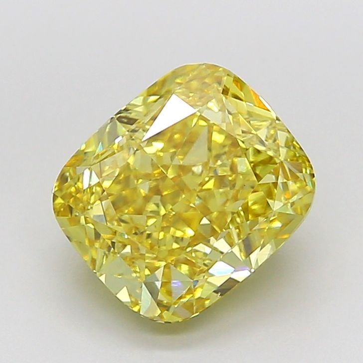 Loose Diamond - CUSHION MODIFIED 4.02ct Fancy Vivid Yellow VS2: Loose Diamond - CUSHION MODIFIED 4.02ct Fancy Vivid Yellow VS2 Source: This is a real non-mined Diamond that has been grown in a lab Shape: CUSHION MODIFIED Carats: 4.02 Color: Fancy Vivid Yellow Cert