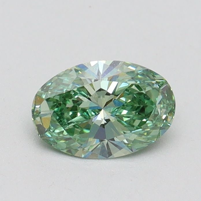 Loose Diamond - OVAL 0.53ct Fancy Vivid Green VS1: Loose Diamond - OVAL 0.53ct Fancy Vivid Green VS1 Source: This is a real non-mined Diamond that has been grown in a lab Shape: OVAL Carats: 0.53 Color: Fancy Vivid Green Certification: IGI Video: