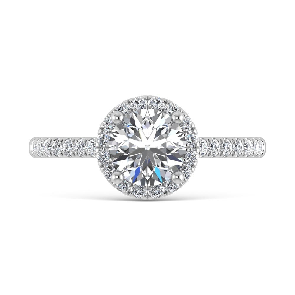 10K White Gold Lab Grown Diamond 1 1/4 Ct.Tw. Engagement Ring: 10K White Gold Lab Grown Diamond 1 1/4 Ct.Tw. Engagement Ring Celebrate your forever moment with the timeless brilliance of our Halo Diamond Engagement Ring. This exquisite piece features a stunning R