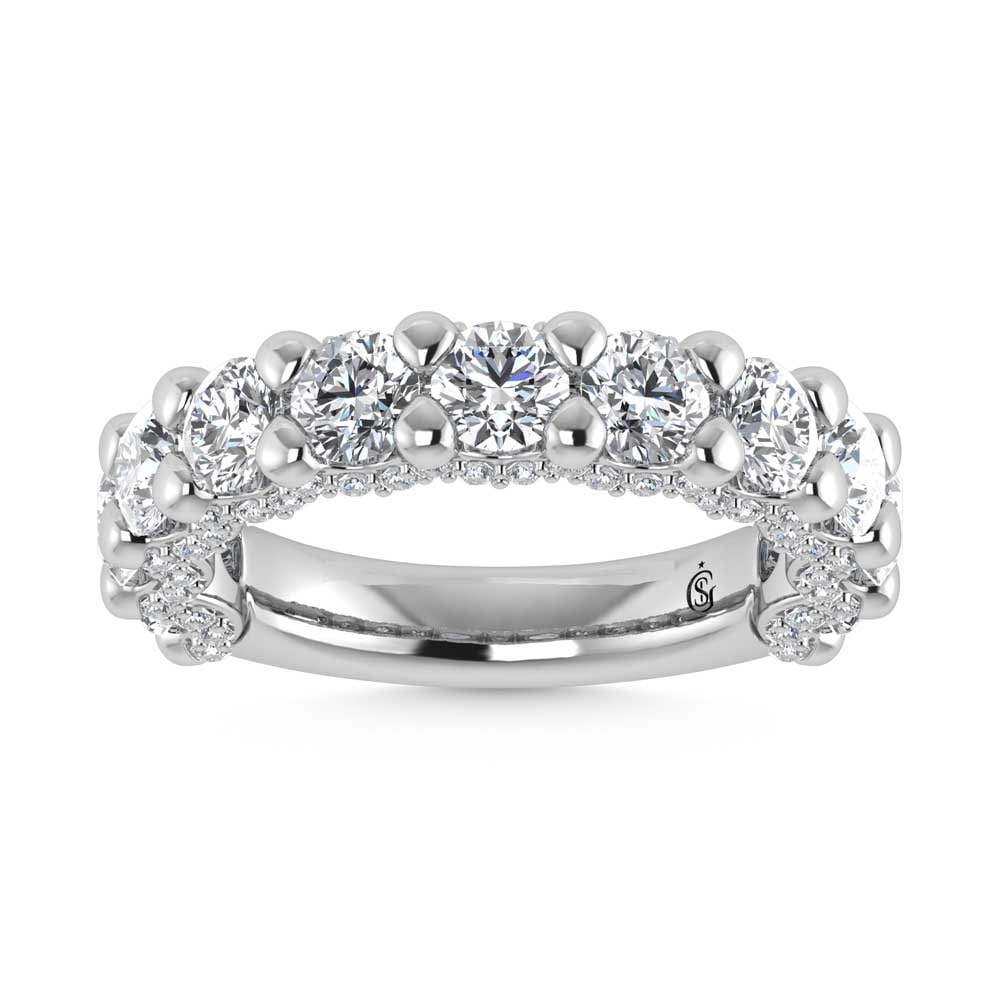 14K White Gold Lab Grown Diamond 3 1/6 Ct.Tw. Band: 14K White Gold Lab Grown Diamond 3 1/6 Ct.Tw. Band Discover a new standard of luxury with the 14K White Gold Lab Grown Diamond Band. With 3 1/6 Ct. of dazzling, ethically sourced lab-grown diamonds, t