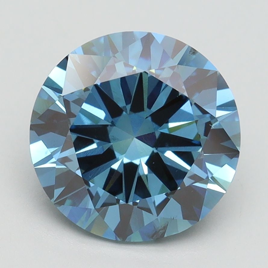 Loose Diamond - ROUND 3.0ct Fancy Vivid Blue SI1: Loose Diamond - ROUND 3.0ct Fancy Vivid Blue SI1 Source: This is a real non-mined Diamond that has been grown in a lab Shape: ROUND Carats: 3.0 Color: Fancy Vivid Blue Certification: IGI Video: