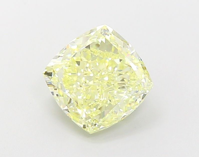 Loose Diamond - CUSHION MODIFIED 2.01ct Fancy Light Yellow VVS2: Loose Diamond - CUSHION MODIFIED 2.01ct Fancy Light Yellow VVS2 Source: This is a real non-mined Diamond that has been grown in a lab Shape: CUSHION MODIFIED Carats: 2.01 Color: Fancy Light Yellow Cer