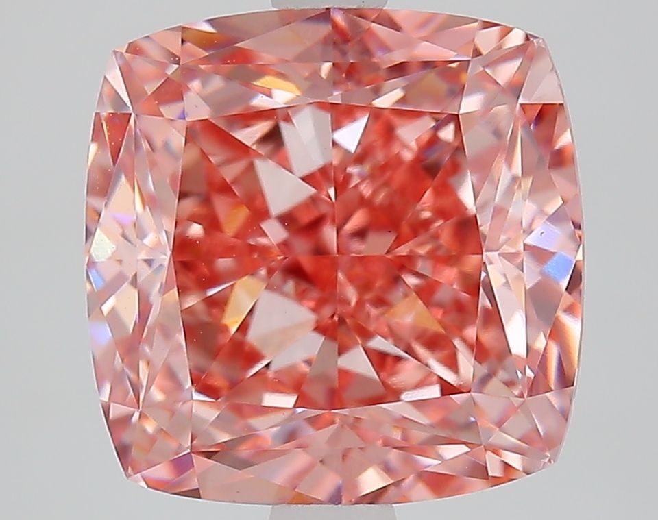 Loose Diamond - CUSHION MODIFIED 4.32ct Fancy Vivid Pink VVS2: Loose Diamond - CUSHION MODIFIED 4.32ct Fancy Vivid Pink VVS2 Source: This is a real non-mined Diamond that has been grown in a lab Shape: CUSHION MODIFIED Carats: 4.32 Color: Fancy Vivid Pink