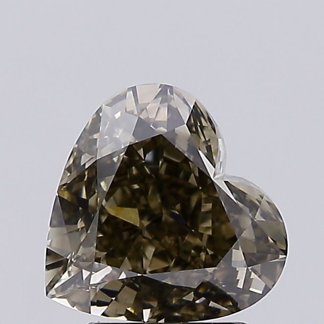 Loose Diamond - HEART 2.52ct Fancy Yellowish Gray VS1: Loose Diamond - HEART 2.52ct Fancy Yellowish Gray VS1 Source: This is a real non-mined Diamond that has been grown in a lab Shape: HEART Carats: 2.52 Color: Fancy Yellowish Gray Certification: IGI Vid