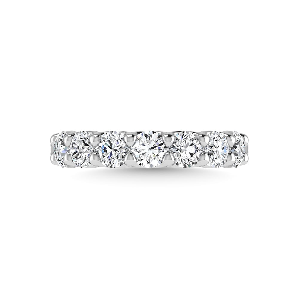14K White Gold Lab Grown Diamond 2 1/3 Ct.Tw. Round Shape Halfway Wedding Band: 14K White Gold Lab Grown Diamond 2 1/3 Ct.Tw. Round Shape Halfway Wedding Band Embrace timeless beauty with this 14K White Gold Halfway Wedding Band, showcasing 2 1/3 Ct.Tw. of brilliant round lab-gro